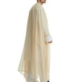 thumbnail image 6 of JMKQLZ Men's Muslim Robe Arab Middle Robe Long Style Sleeve Long Shirt Fashion Casual Robe, Beige, Size: XL, 6 of 9