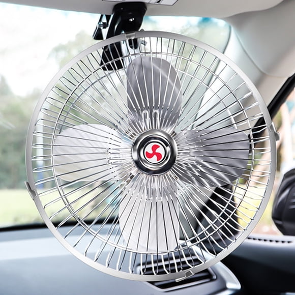 HOARBOEG Car Fan,12V/24V Rotatable Powerful Quiet Ventilation Electric with Strong Wind Silent with Adjust-able &Cigare-tte Lighter Plug,Aluminum Alloy Fan Blade Small Appliance Clearance 24 V