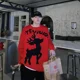 thumbnail image 3 of Suéter de punto para hombre, gráfico rojo, ropa para hombre, jerséis navideños, lindos, de anime, ajustados, de manga larga, 100 % sudaderas, estéticas, memes, 3 of 5