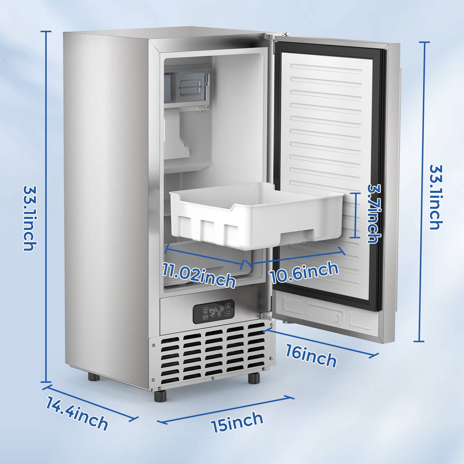 KNDKO Commercial Ice Maker Machine, Stainless Steel ice Machine, Nugget Ice, Automatic Cleaning, Appointment Timing Function, 80lbs/24h