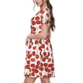 thumbnail image 2 of Disketp Tomato para Vestido de Manga Corta para Mujeres, Vestidos de Verano para Mujeres, Casual y Holgado para la Playa, 2 of 6