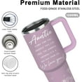 thumbnail image 6 of Aunt Gifts Tumbler 40oz, Best Aunt Ever Gifts from Niece/Nephew, Auntie Gift Ideas Coffee Cup, Birthday Gift For Auntie Stainless Steel Travel Tumblers with Handle, 6 of 6