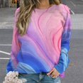 thumbnail image 2 of Sweatshirt For Womens Crewneck Colorful Marble Pattern Hoodies Teen Girls Cute, 2 of 7