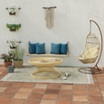 thumbnail image 2 of Jordan Manufacturing 17" x 17" Quasi Tuscan Blue Solid and Oberring Tuscan Blue Medallion Reversible Square Outdoor Throw Pillow (2 Pack), 2 of 11