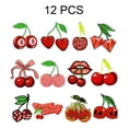 thumbnail image 7 of Jiibva 12Pcs Cherry Iron on Patches Cute Cherry Applique Patches Sew on Repair Embroidered Skull Lip Aestheticgirly Style Iron on Patches for Clothing Backpack Hat Backpacks DIY Christmas Decoration, 7 of 7