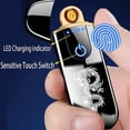 thumbnail image 3 of Encendedor electrónico, encendedor inteligente recargable por USB, mini encendedor eléctrico de encendido táctil a prueba de viento, encendedor de plasma con indicador de batería para hombres, re, 3 of 4