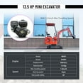 thumbnail image 4 of HUAYEE 1.2 Ton Mini Excavator with Ripper, Rake, 7.87in Bucket & Auger, HY12C Small Digger with 13.5 HP EPA Gasoline Engine, Hydraulic Thumb Clamp, In-stock in the US, 4 of 19