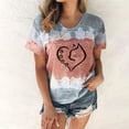 thumbnail image 1 of ICHUANYI Clearance Fashion Women Summer Sexy Gradient Print Regular Women Short Sleeves Top(Gray, S) ICHUANYI WER2023081504427, 1 of 4