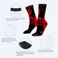 thumbnail image 3 of Four Seasons Universal Socks - 2 Pairs of Unisex Trendy Socks with Bold Red Crayfish Design on Black Background Perfect for Any Season, 3 of 5