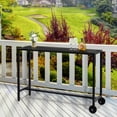 thumbnail image 5 of 55" Outdoor Bar Table with Wheels, Rectangle Narrow Counter Height Table, Black, 5 of 11