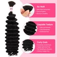 thumbnail image 2 of Human Braiding Hair for Boho Braids, 100 Percent and Wavy Brazilian Virgin Human Hair for Boho Knotless 12A Deep Wave Boho Human Braiding Hair Curly Hair Extensions 100g 2 Bundles Natural Color C80, 2 of 3