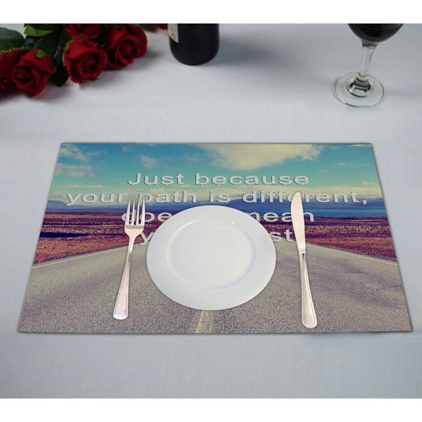 GCKG Adventure Placemat, Inspirational Life Quote Placemat 12x18 Inch