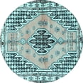 thumbnail image 1 of Ahgly Company Indoor Round Persian Light Blue Traditional Area Rugs, 6' Round, 1 of 4