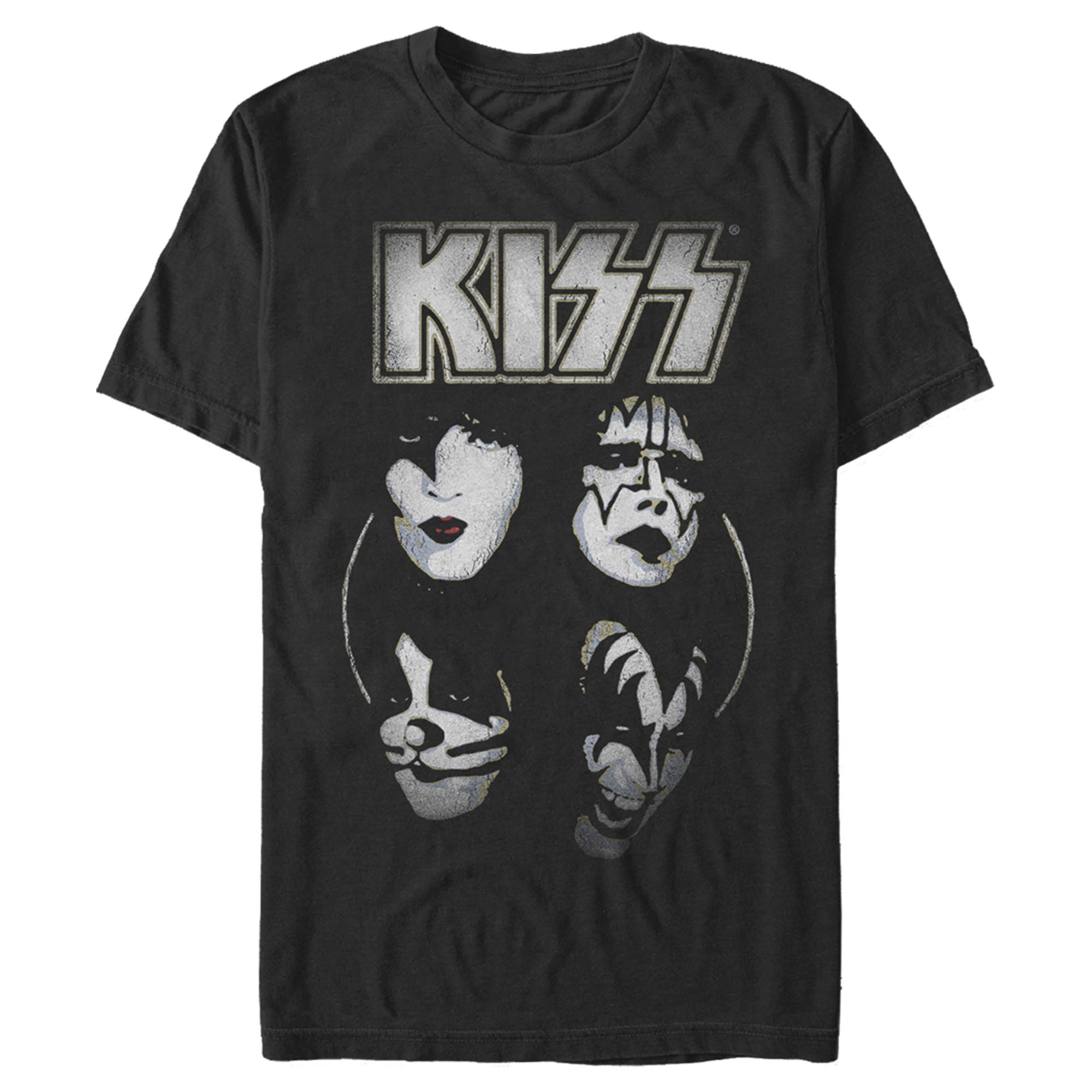 Men's KISS Shadowed Faces  Graphic Tee Black 2X Large