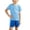 01 Blue, variant on Boys Girls 2 Piece Activewear Set, Short Sleeve Crew Neck Tee and Color Block Shorts, Quick Dry Summer Sportswear, 2-13T