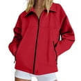 thumbnail image 3 of akafmk Womens Fall Jacket Lightweights Windbreaker Zip Up Waterproof Outdoor Coat for Hiking Travel, 3 of 7