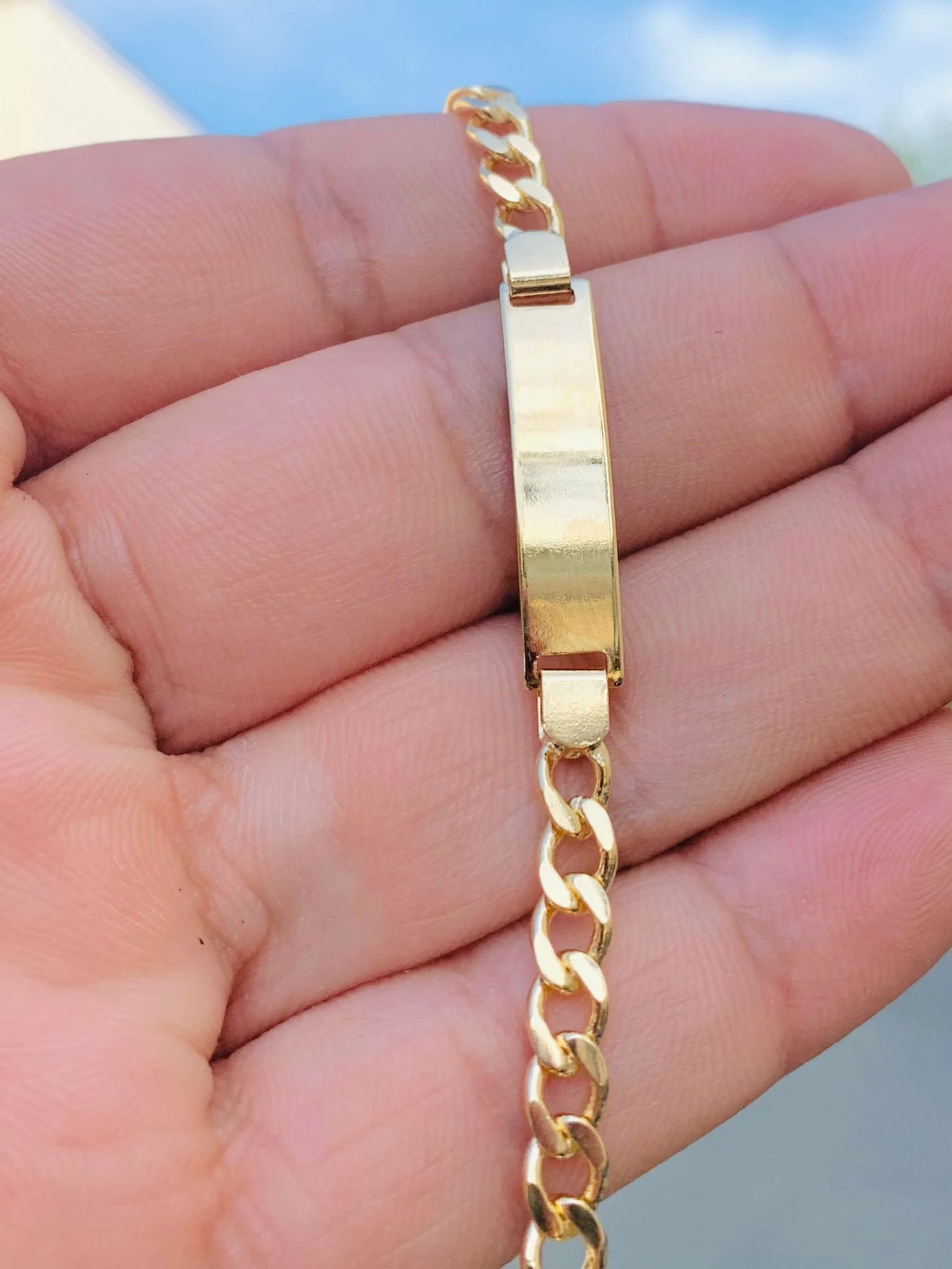 Exquisite Fashion Gold Color Filled Bracelet Ladies Men Size 6mm Jewelry  Chain Wholesale - Bracelets - AliExpress