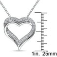 thumbnail image 3 of Miabella Created White Sapphire Crossover Heart Pendant with Chain in Sterling Silver, 3 of 5