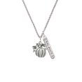 thumbnail image 2 of Delight Jewelry Silvertone Large Antiqued Pumpkin Silvertone Balance Bar Charm Necklace, 23", 2 of 4