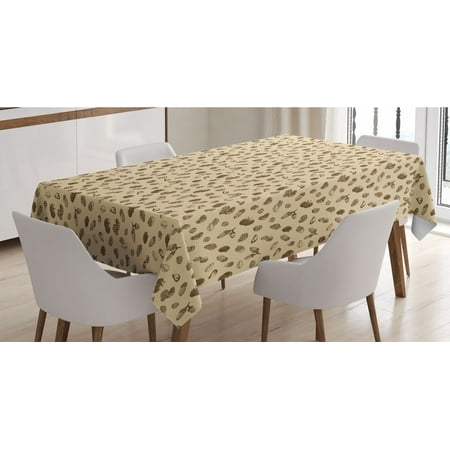 

Acorn Tablecloth Natural Organic of Trees Such as Acorns Nuts Chestnut and Cashew Pattern Rectangle Satin Table Cover Accent for Dining Room and Kitchen 52 X 70 Brown and Beige by Ambesonne
