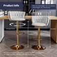 thumbnail image 6 of ZAFLY Adjustable Barstools, 360 Degree Swivel Bar Stool with Back at Counter Height Set of 2, Velvet Gold Bar Chair, Non-Slip Base Bar Stools for Pub/Kitchen (Light Grey), 6 of 7