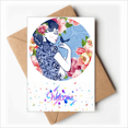 thumbnail image 1 of Chinese Culture Bird Flower Woman Welcome Back Greeting Cards Envelopes Blank, 1 of 3