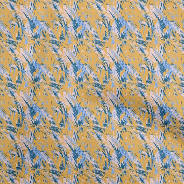 oneOone Polyester Spandex Yellow Fabric Abstracts Sewing Craft Projects Fabric Prints By Yard 56 Inch Wide