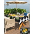thumbnail image 6 of 54x80 Inch Outdoor Tablecloth with Umbrella Hole Zipper Rectangle Spring Yellow Flowers Rectangular Tablecloths Outside Waterproof Check Oil Painting Vintage Patio Table Cloth Cover for Picnic Party, 6 of 8