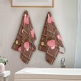 thumbnail image 4 of Chocolate Bar Hearts Hand Towels for Bathroom, Glitter Polka Dots Kitchen Towel 2 PCS Ultra Soft and Highly Absorbent Decorative Fingertip Face Bath Towels for Spa & Hotel, 28.3"x 14.4", 4 of 5