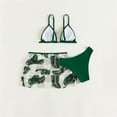 thumbnail image 4 of Girls Swimsuit 3 Piece Bathing Suit Soild Bikini Tops Underpants Print Skirt Set Teen Swimsuits, 4 of 5