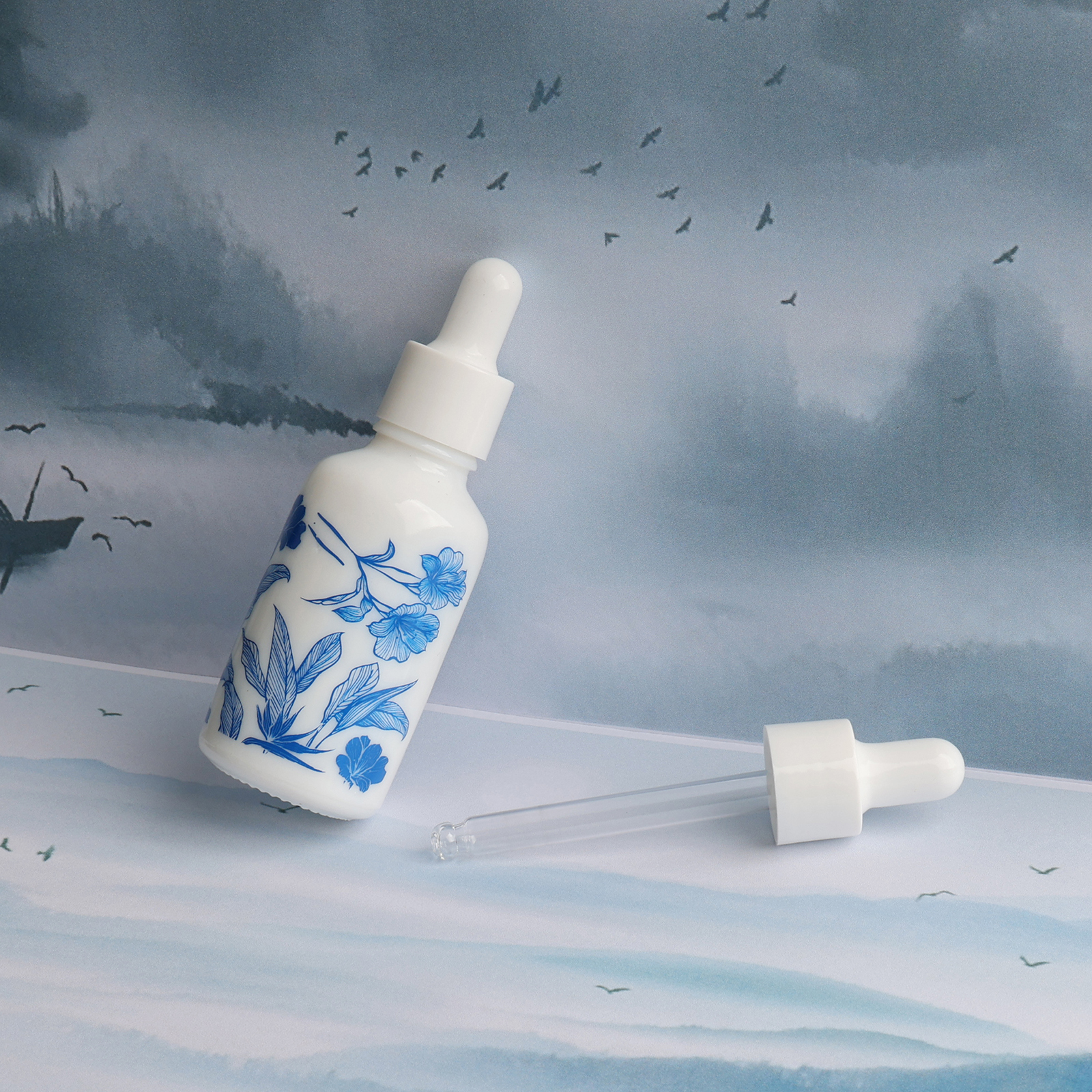 Jiuwu Empty Glass Dropper Bottle with 5 Funnels 30ml Leak Proof Travel Size Dropper for Essential Oils Pack of 15
