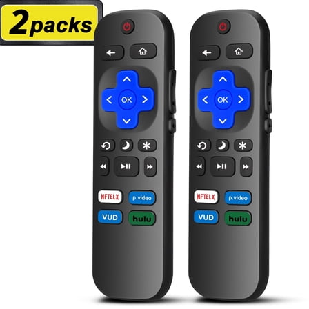 (2-Pack) Universal Remote Control Replacement for Hisense-for TCL-for Onn-for Sharp-for Philips-for Westinghouse-for Insignia-for Element Roku Smart TVs (Not for Roku Stick and Box)