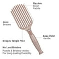 thumbnail image 5 of KareCo Tangle Buster Hair Brush Salon Professional Flexible Paddle, Cashmere, Synthetic Bristles, 5 of 7