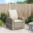 thumbnail image 1 of vidaXL Garden Reclining Chair with Cushions Light Brown Poly Rattan, 1 of 5