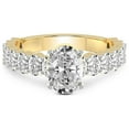 thumbnail image 3 of 4 Carat IGI Certified Oval Shape Lab Grown Diamond Engagement Ring | 14K Yellow Gold |Lillian Oval Shape Side Diamond Eternity Diamond Ring | FG-VS1-VS2 Quality Friendly Diamonds, 3 of 5