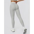 thumbnail image 4 of IBTOM CASTLE Womens Two Piece Workout Sets Double Layer Sports Bra Matching Tummy Control High Wait Leggings Active Gym Outfit S Grey, 4 of 7