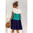 thumbnail image 2 of Nouveau Femmes Décontracté en Vrac Surdimensionné Robe Patchwork Manches Courtes Grands Volants Robe de Plage Robe, 2 of 2