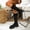 Black, variant on Fall Winter Women Fleece Cuff Platform Tall Boots, Faux Suede Lace‑Up Side Zip Knee‑High Booties
