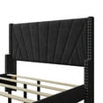 thumbnail image 6 of uhomepro Full Bed Frame, Modern Upholstered Platform Bed with Height Adjustable Headboard, Heavy Duty Full Bed Frame Bedroom Furniture with Wood Slat Support, No Box Spring Required, Q19235, 6 of 8