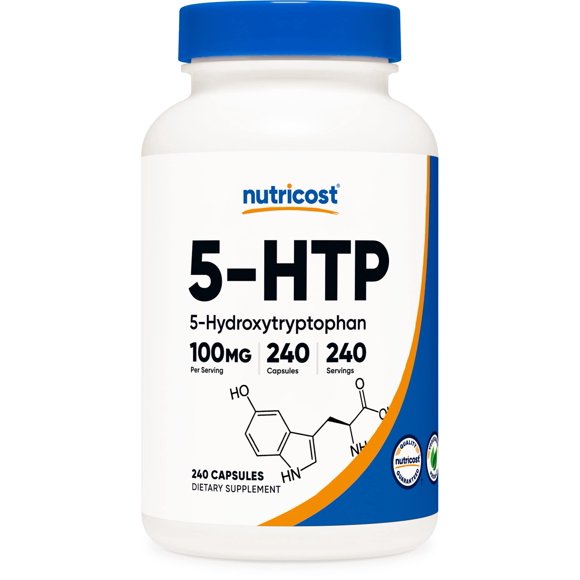 Suplemento Nutricost 5-HTP 100 mg 240 cápsulas vegetarianas