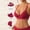 Red, variant on Tsesme Lace Bras for Women No Underwire Push up Mininizers Spaghetti Strap Lifting Deep V-Neck Bras