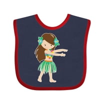 Inktastic Brown Haired Hula Girl Girls Baby Bib