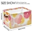 thumbnail image 4 of Yayeee 2 Pack Canvas Storage Basket with Handles for Shelves Fabric Bins Closet Organizer, Pink Floral Orange, 4 of 8