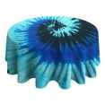 thumbnail image 4 of Colorful Tie Dye Pattern Round Tablecloth 60"x60",Wrinkle Wipeable Table Cloth for Kitchen Dining Room Picnic Patio Party, 4 of 6