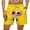 Yellow, variant on Bwndum Mens Funny Novelty Swim Trunks Cartoon Face Print with Pink Eyes Quick Dry with Pockets Orange S-5XL,Size 5XL