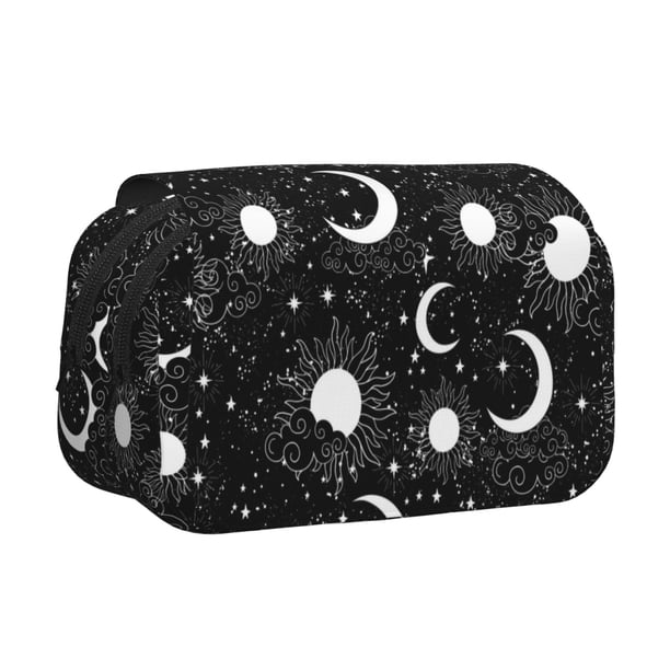 Easygdp Crescent and Stars para Estuche de Lápices con Tapa Flip, Suministros de Oficina y Universidad para Adolescentes y Adultos