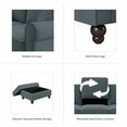 thumbnail image 6 of Bush Furniture Hudson 99W L Shaped Sectional Couch with Ottoman by  Turkish Blue Herringbone, 6 of 7