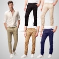 thumbnail image 2 of Mens Cotton Chino Pants Slim Fit Casual Stretch, 2 of 7