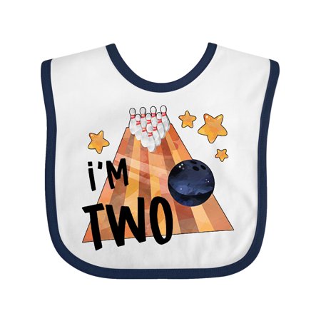 

Inktastic I m Two Bowling Ball and Pins 2nd Birthday Gift Baby Boy or Baby Girl Bib