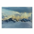 thumbnail image 1 of Europe Cutting Board, Alpine Landscape with Peaks Covered by Snow Clouds Panoramic View Picture, Decorative Tempered Glass Cutting and Serving Board, Small Size, Charcoal Grey White, by Ambesonne, 1 of 1